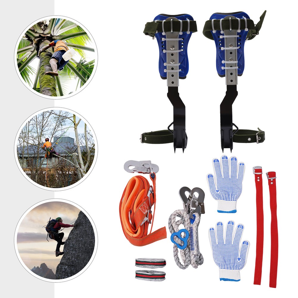 Portable Tree Climbing Spike Sets Adjustable Pole Climbing Gear Kit &Safety Belt