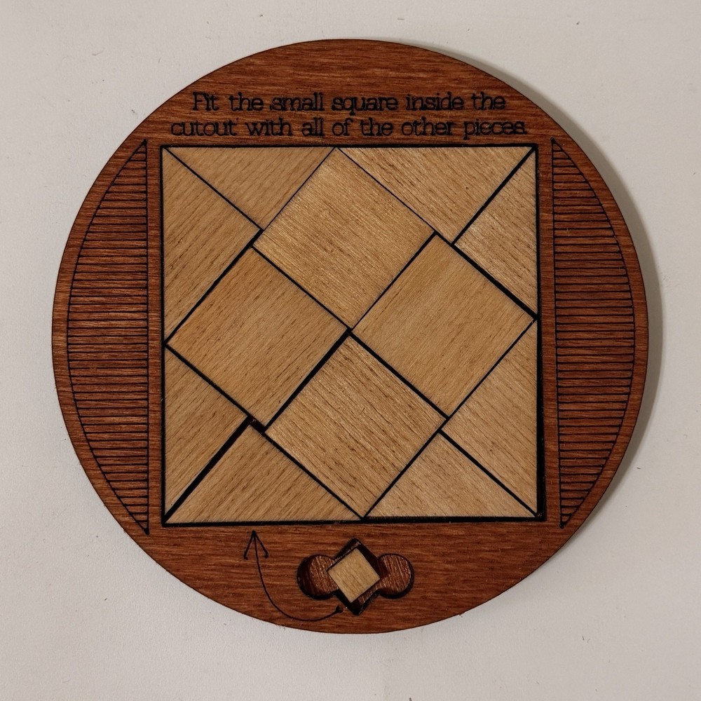 Handmade Wooden Impossible Square Puzzle | Brain Teaser Tangram