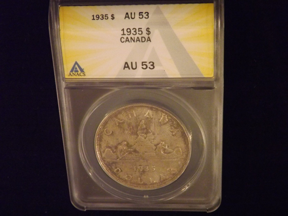 1935     Silver Dollar           CANADA               ANACS   AU 53