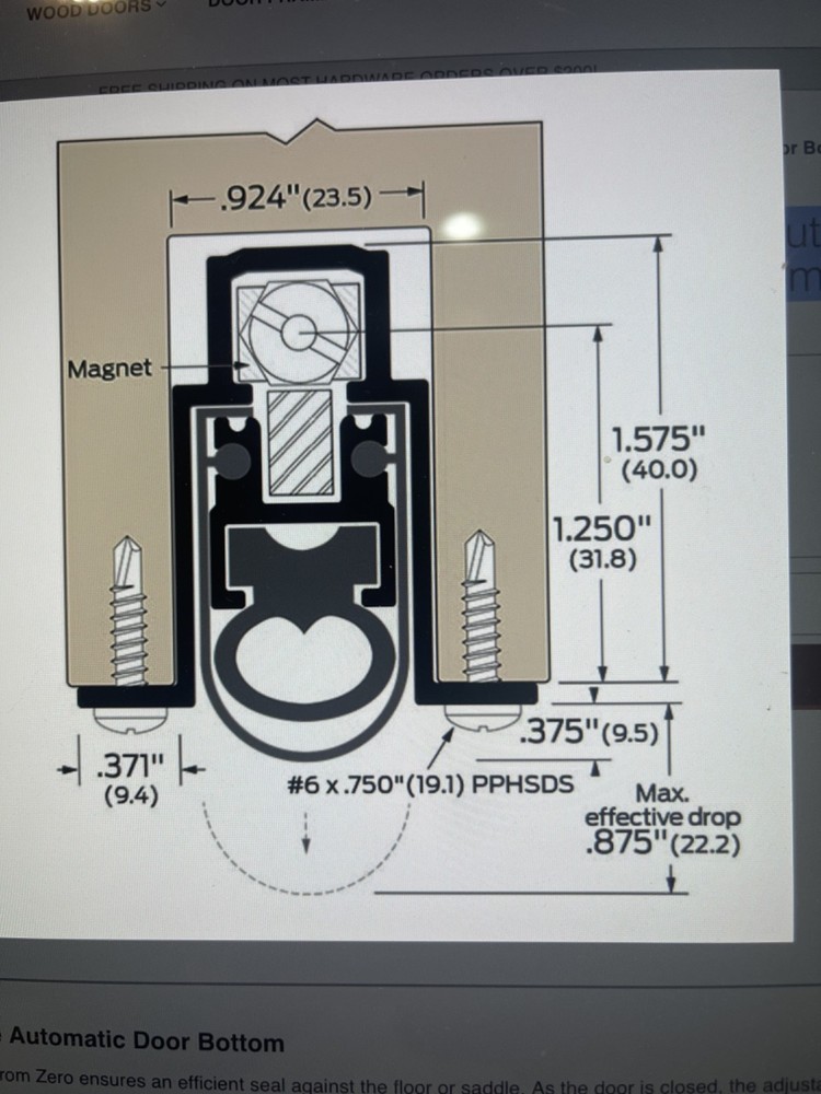 Zero 369AA Heavy-Duty Full Mortise Automatic Door Bottom (M1)