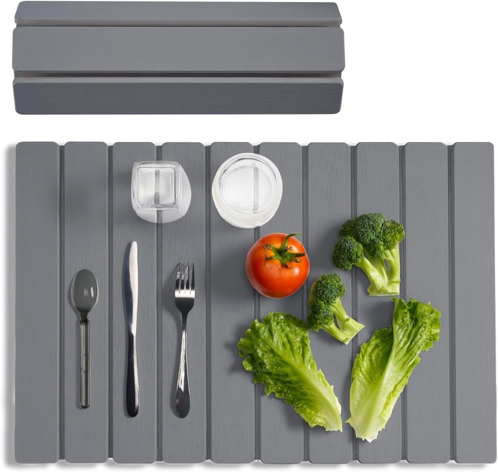 Stone Drying Mat for Kitchen Counter, 23.6" Foldable Diatoeous