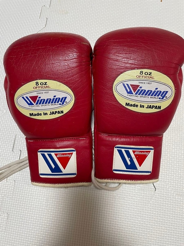 Winning Boxing Gloves Professional Type 8oz Red String type JAPAN MS200 Used