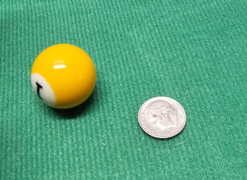 Replacement Mini Billiards Pool Ball 1" Ball Number #1 Solid Yellow Tiny