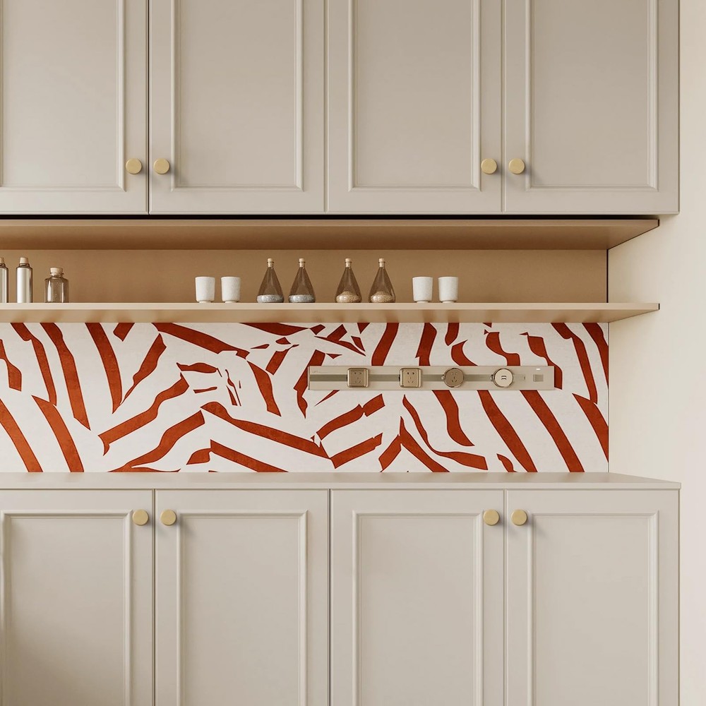 Urnew- 5 Pack Solid Brass Kitchen Cabinet Knobs 5 Pack, Matt Brushed