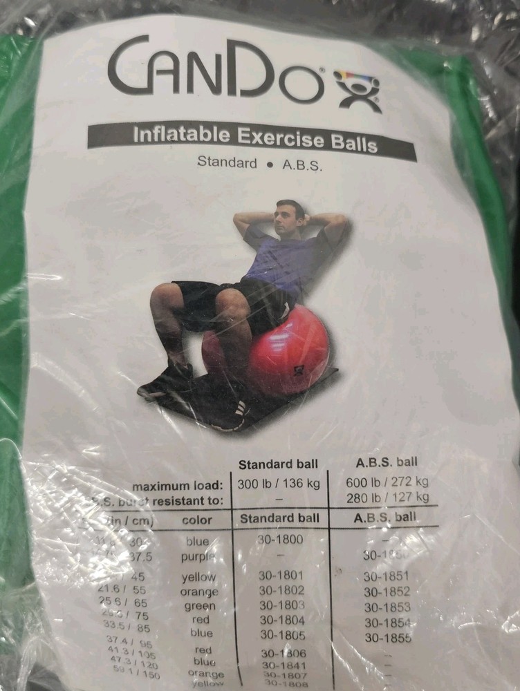 CanDo Inflatable Exercise Ball - Green - 26" (65 cm)