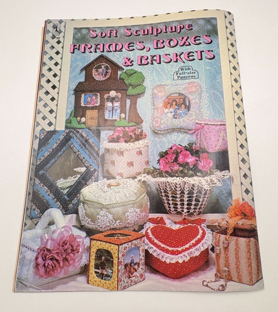 Soft Sculpture Frames Boxes & Baskets Vintage Craft Booklet with Patterns 1981
