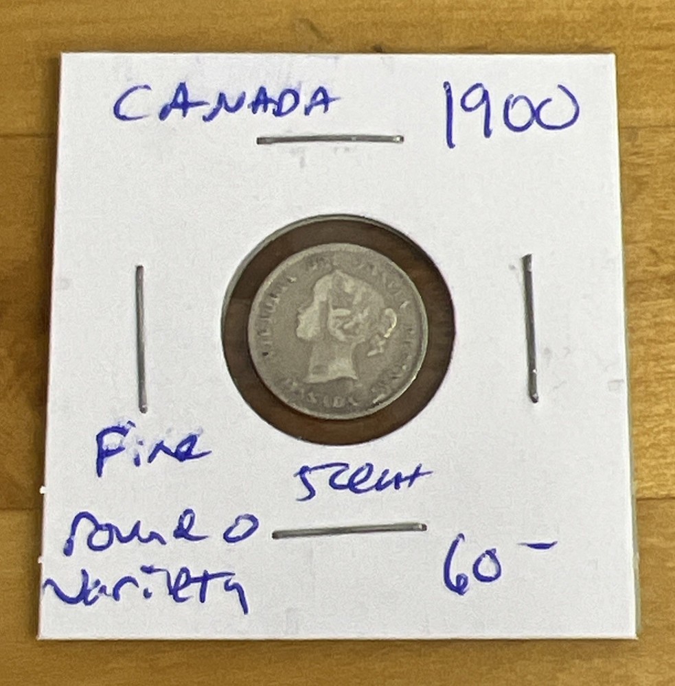 1900 Canada 5 Cents Round 0