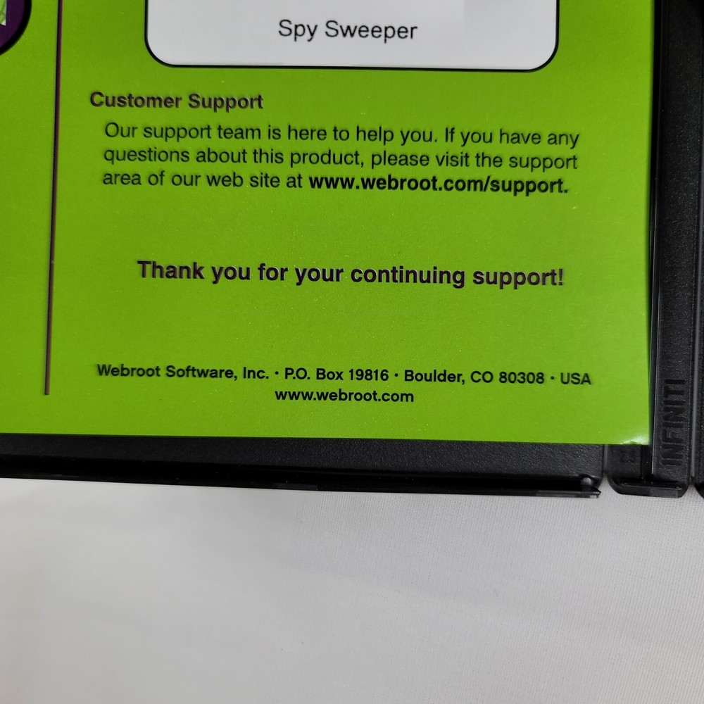 Webroot Spy Sweeper Windows Vista, XP 2003-2008 Software single PC Untested