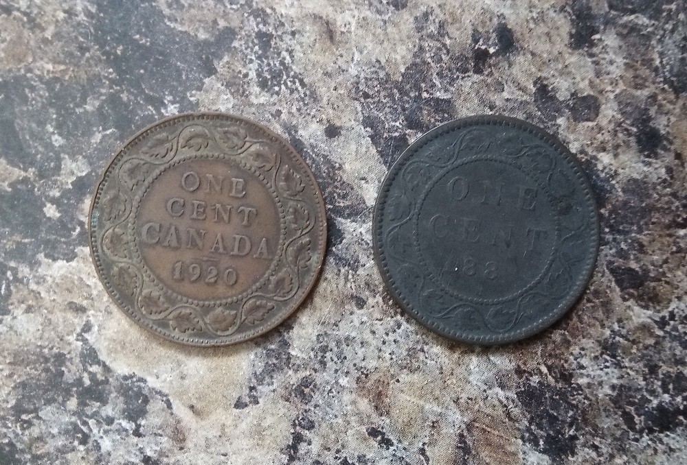 Two One Cent Canada 1882 and 1920