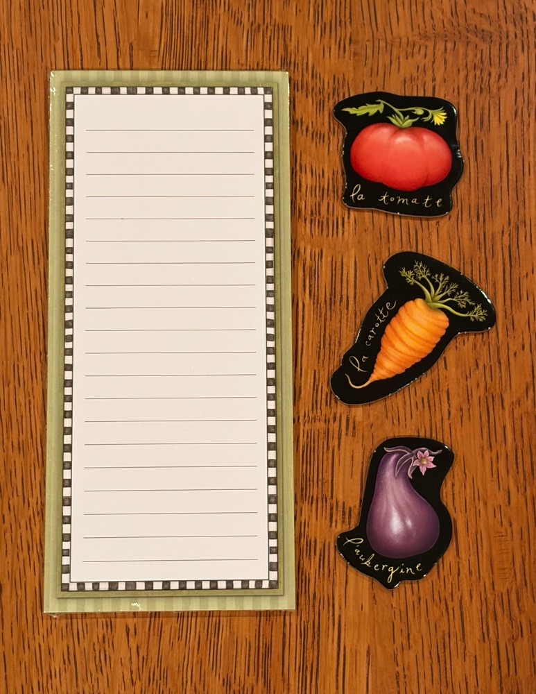 Grocery List Notepad & Vegetable Magnets