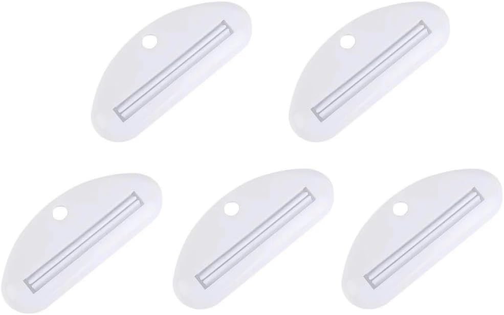 5Pcs White Toothpaste Squeezer,Plastic Toothpaste Tube Squeezer Dispenser,Toothp