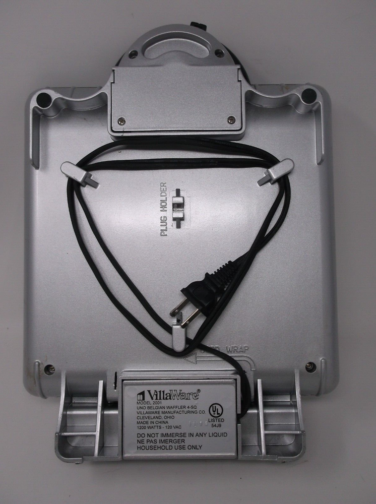 VillaWare Electric Waffle Maker Model 2001