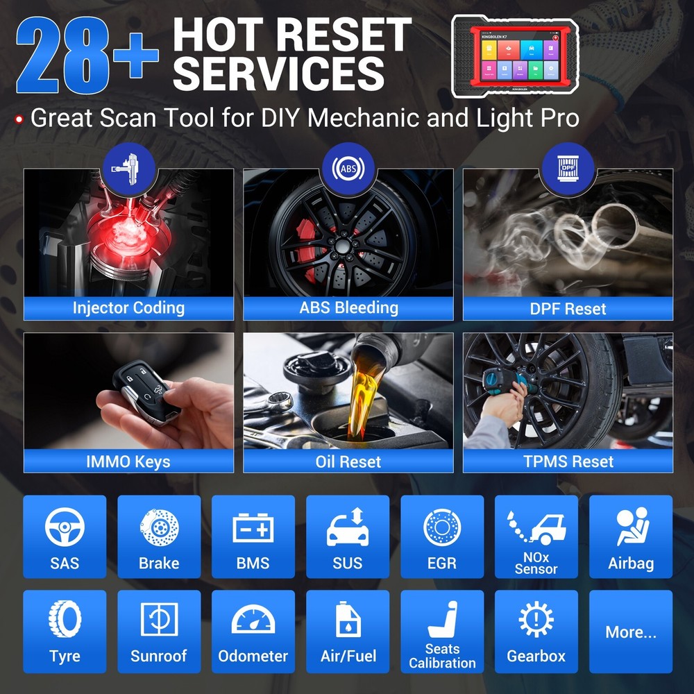 KINGBOLEN K7 OBD2 Bidirectional Scanner Full System Diagnostic Tool Key Coding