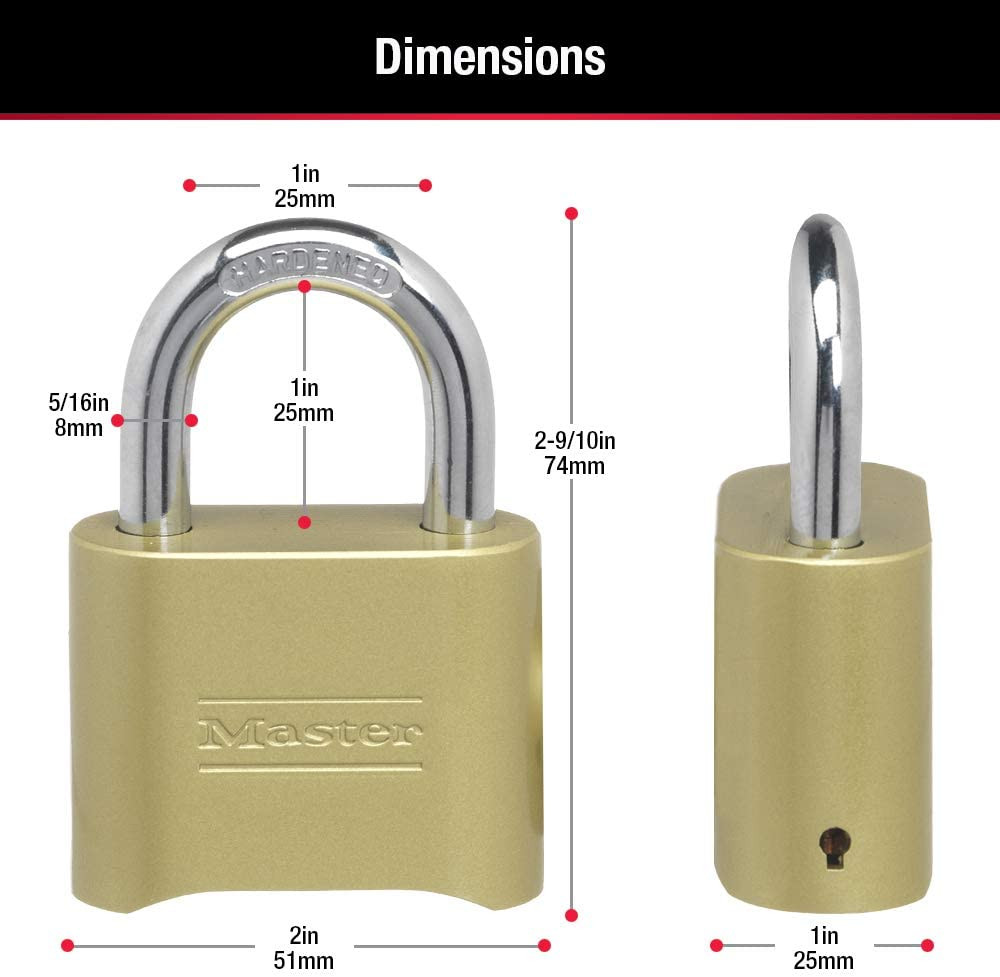 Gold Combination Padlock Set - 4 Pack for Gates, Sheds & Storage Solutions