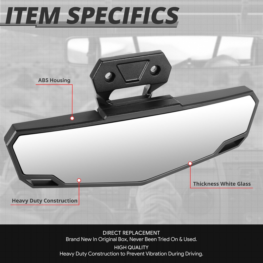 Universal Irregular Shape Convex Handlebar Mount UTV Rear View Center Mirror