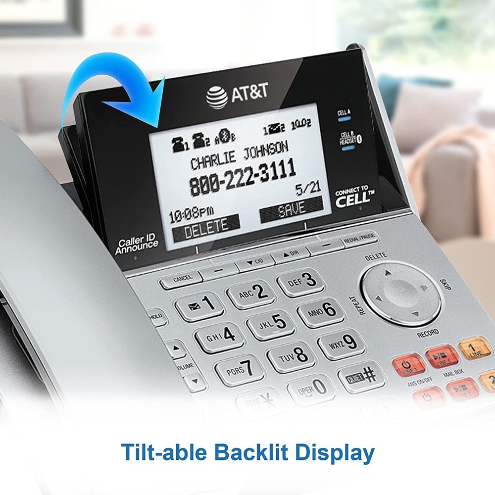AT&T 2 Line Cordless Intercom Paging Dual Conference Phone System w 5 Handsets