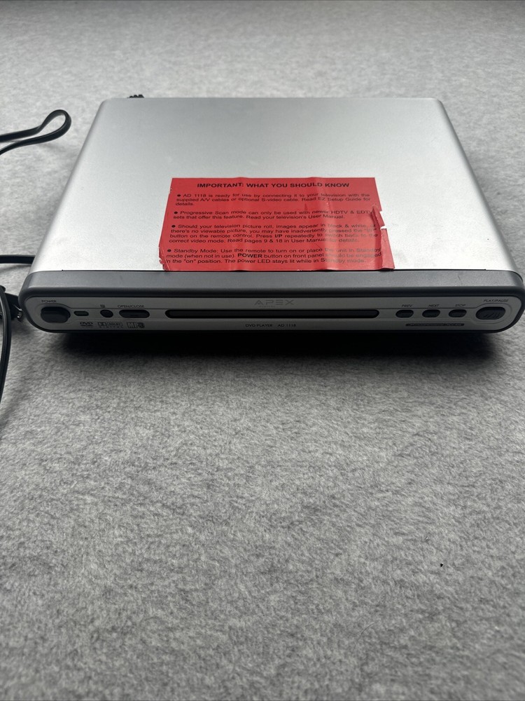 Apex AD-1118 DVD Player Dolby Digital MP3 Progressive Scan