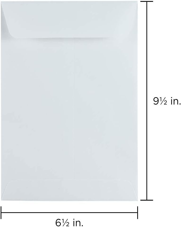 6 1/2 x 9 1/2 Open End Catalog Commercial Envelopes - White - 50/Pack