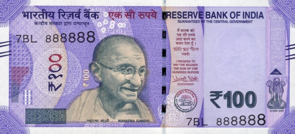 India 100 Rupees 2018 P 112b UNC SOLID 8 - 888888