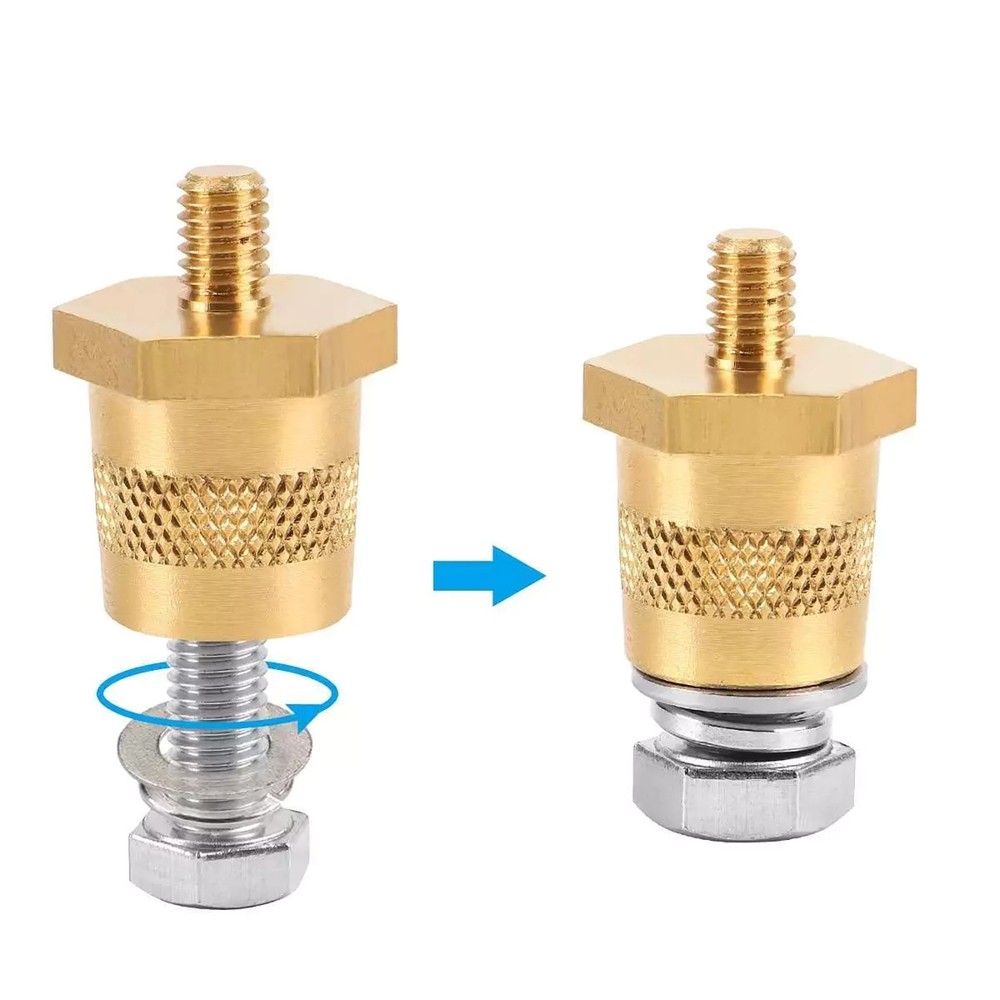 2x Battery Pole Adapter Terminal Connector Fittings M6 Thread Post Adapter
