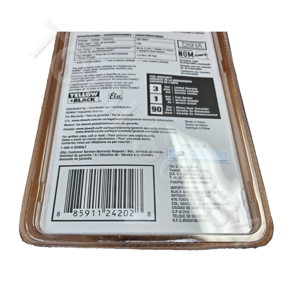 Dewalt DCL040 20V Max Work Light Flash Light TOOL ONLY