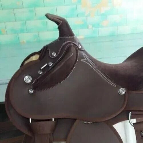 Beautiful Half Breed Saddle On Synthetic Super Soft Material Size 15".