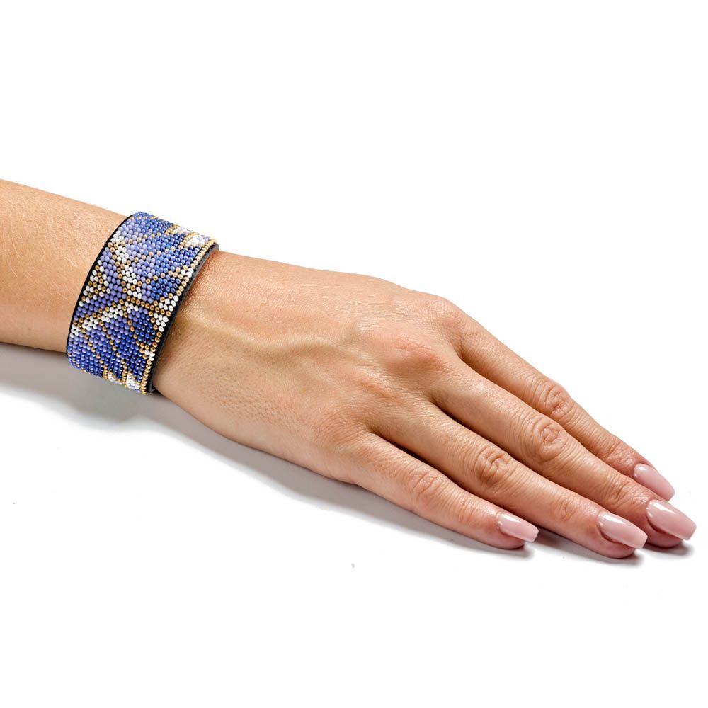 DIY Bead embroidery kit on artificial leather Bracelet