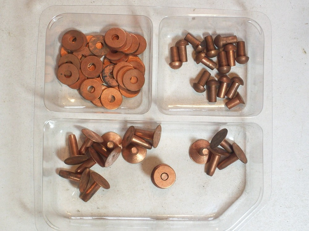 Hardware RIVETS & BURR #7 COPPER HEAD DIA .565 POST .193 L=.622 BURR .505 x .059