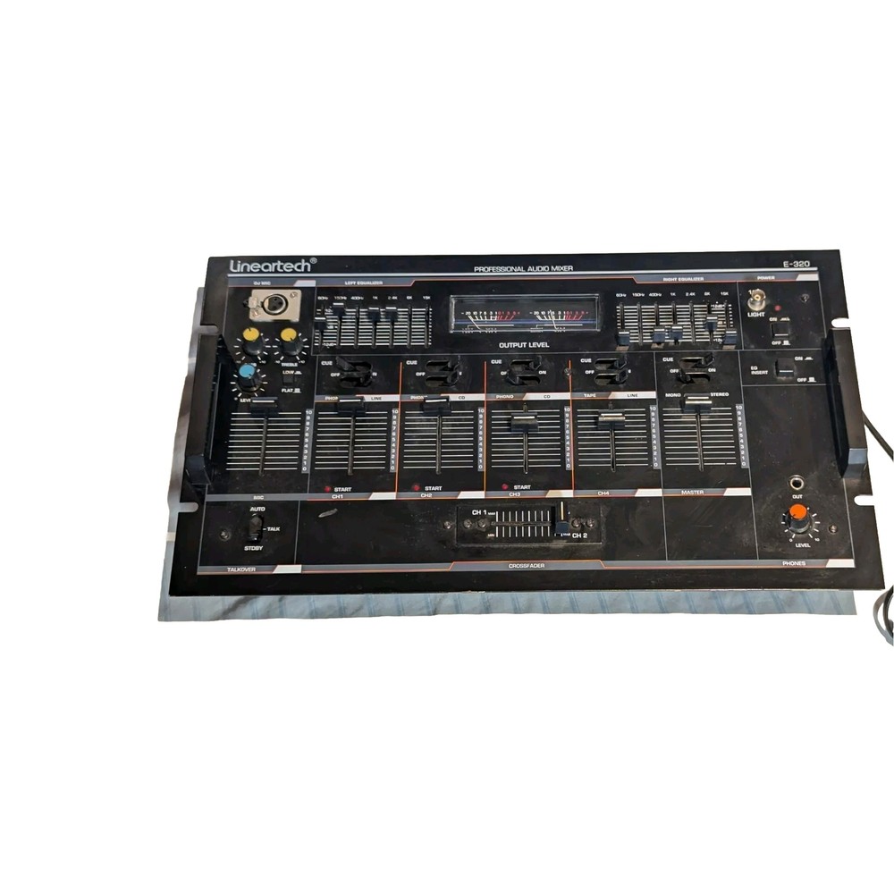 DJ Lineartech Professional Mixer E-320 Equalizer Talk over 4CH 3Phono One Speak