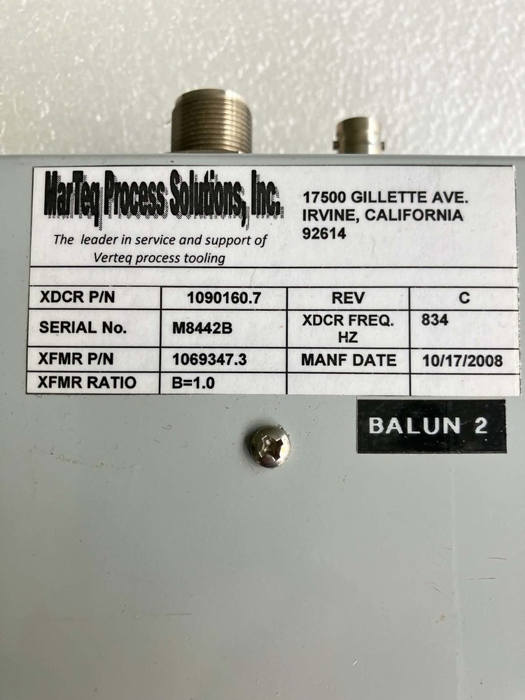 MARTEQ PROCESS SOLUTIONS MATCHING TRANSFORMER MODEL 1069347.3