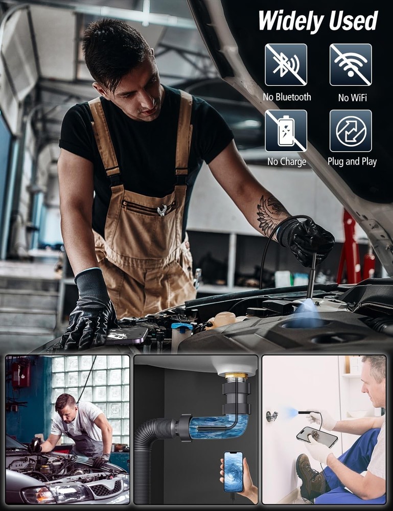 Endoscope Camera Borescope Snake Inspection HD Camera For iPhone Android Phones