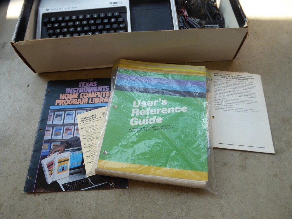 Texas Instruments TI-99/4a Computer Console Vintage In Original Box With Manuals