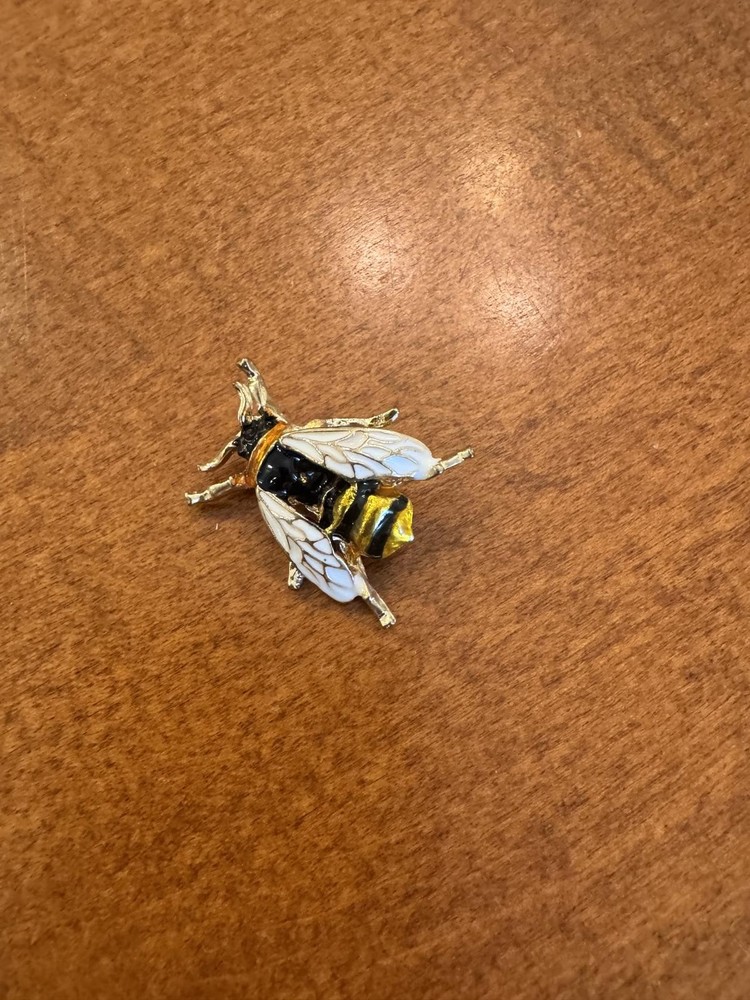 Bee-shaped Enamel Pinback Brooch
