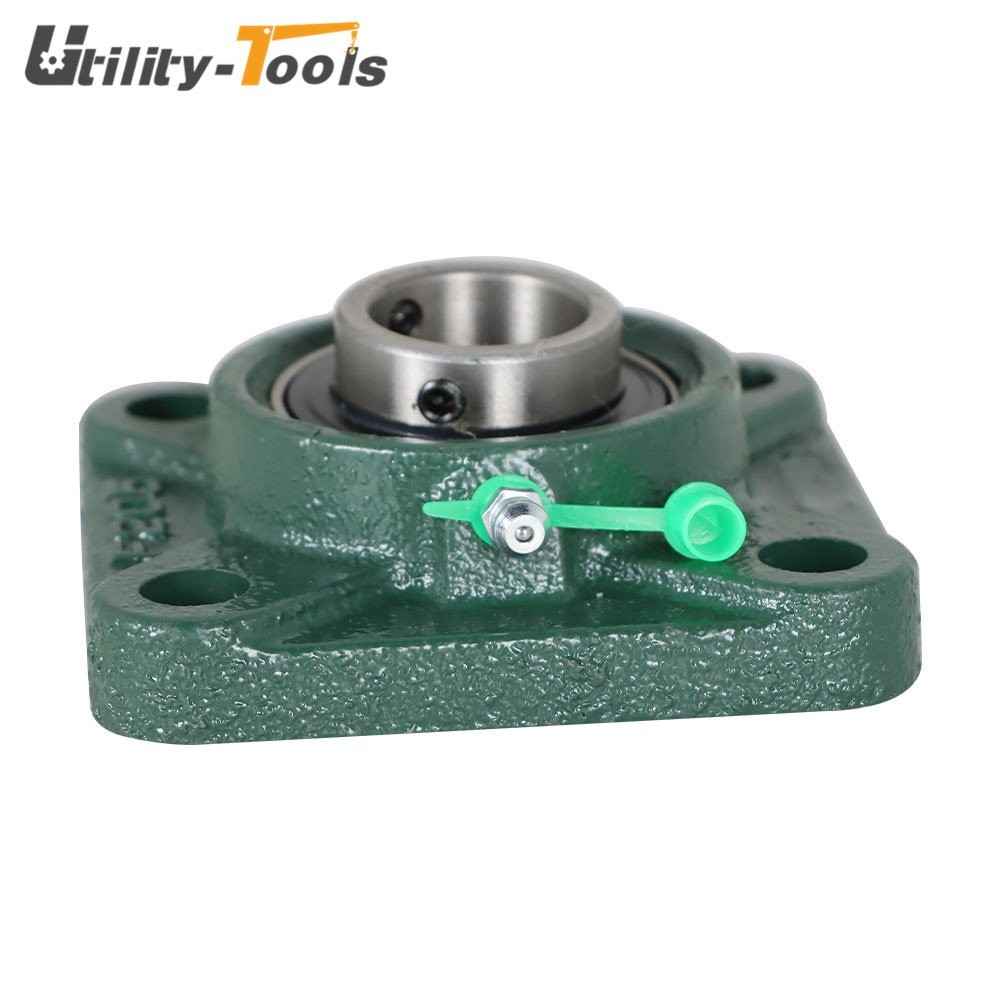 2 Pack UCF205-16 Solid Base Pillow Block Flange Mounted Bearing 1" Bore 4 Bolt
