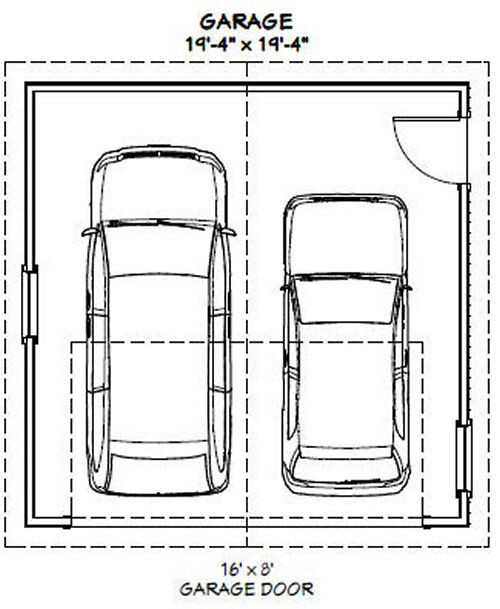 20x20 2-Car Garage -- 400 sq ft -- PDF Floor Plan -- Model 5