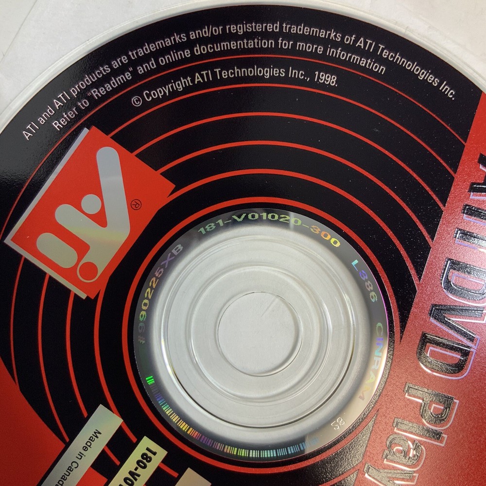 ATI DVD PlayerVersion 300 180-V01020-300 Driver CD-Rom ElectronicsRecycledCom