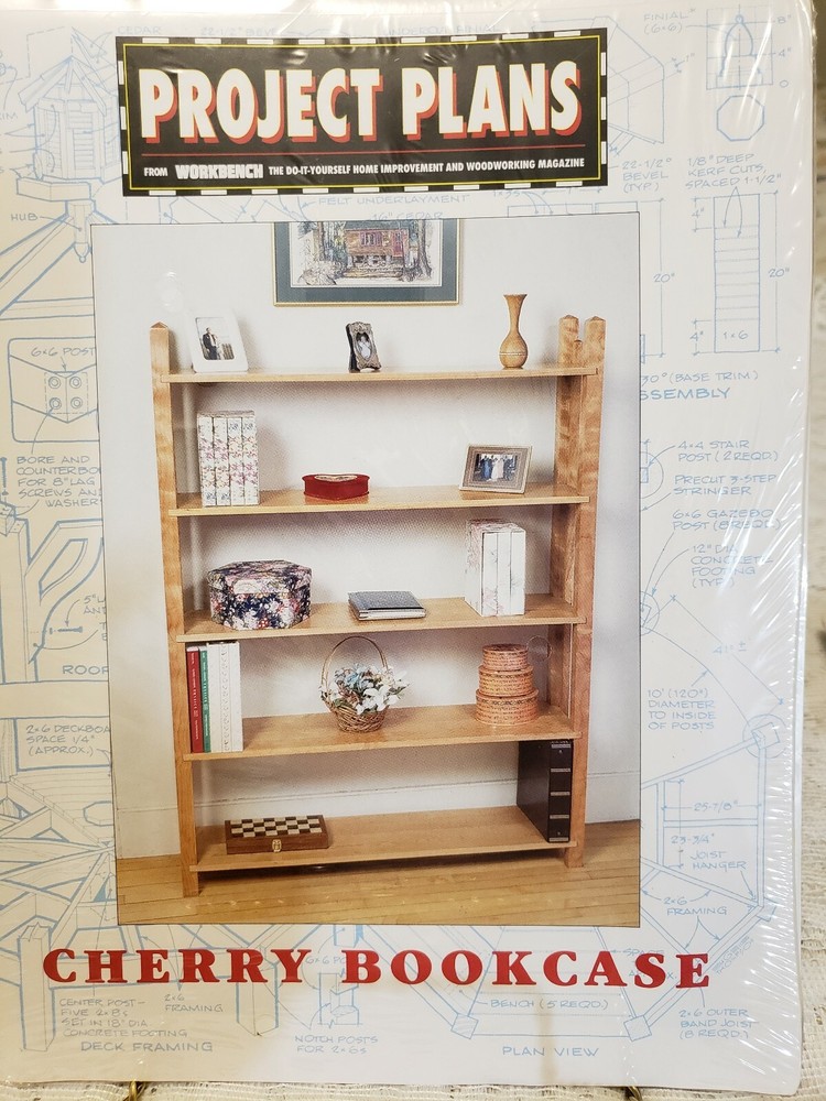 Workbench Project Plans MISSION STYLE CHERRY BOOKCASE  Full Size Patterns NIP