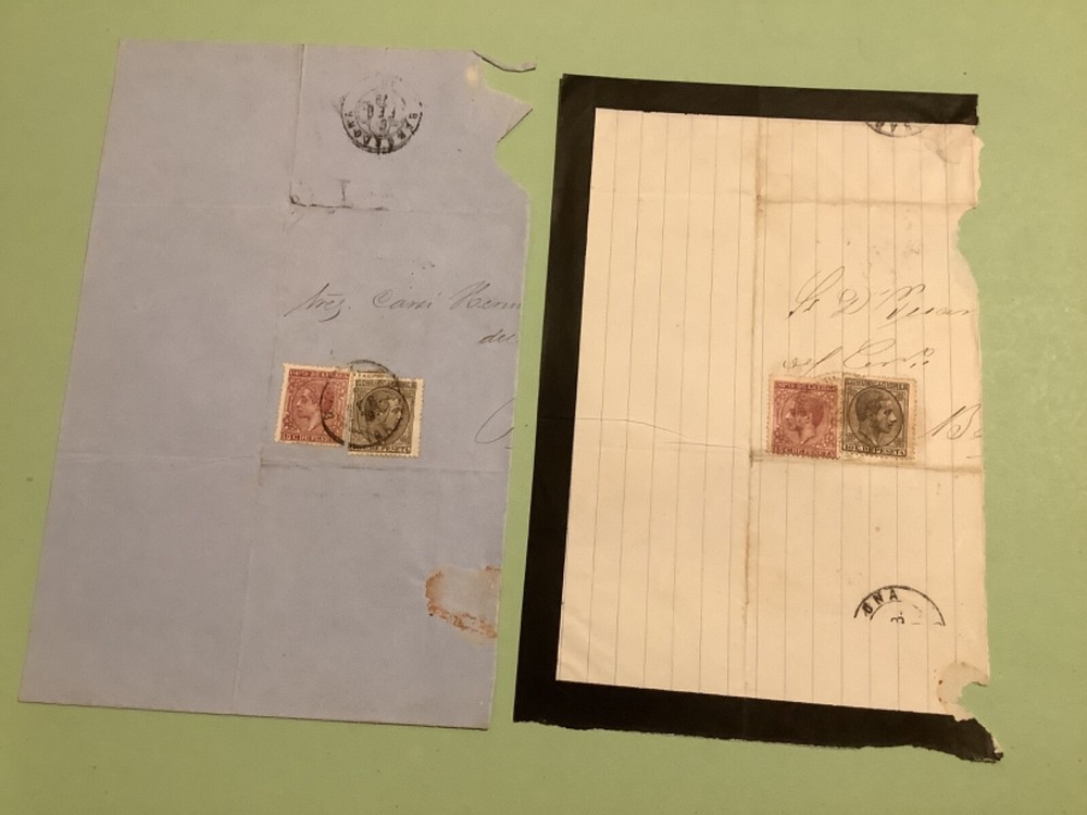 Spain 1870?s part  postal cover  2 items Ref A1782