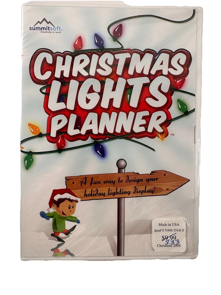 Christmas Lights Planner by SummitSoft (CD-ROM, 2007) Sealed