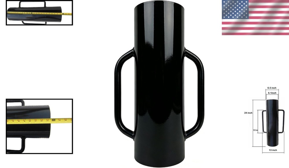 24" Black Fence Post Driver 34LB Iron T Post Pole Pounder