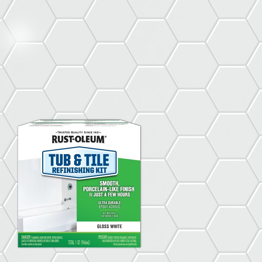 White , Rust-Oleum Gloss Specialty Tub & Tile- Kit , 1 Pack