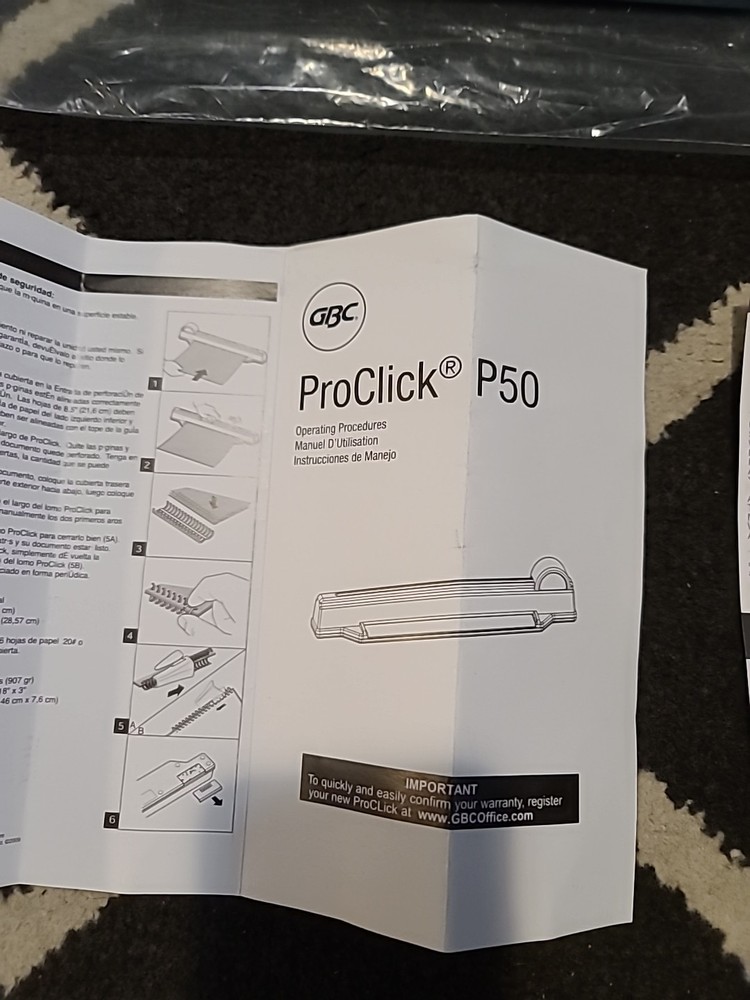 GBC Proclick P50 Personal Punch Proclick - 110 Sheet[s] Manual Binding Machine