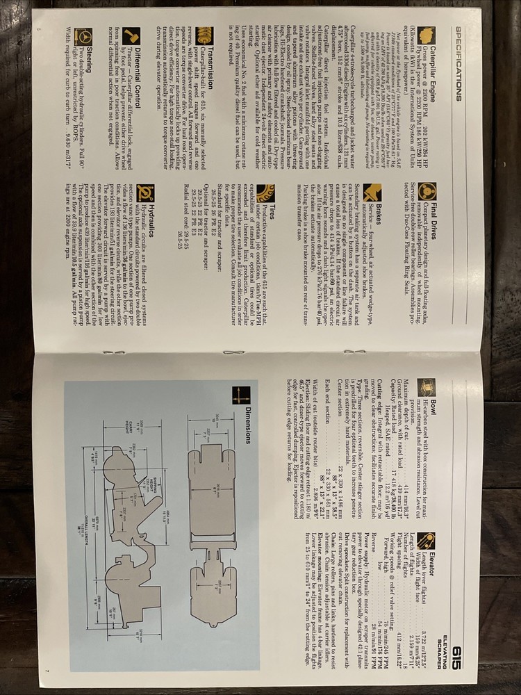 Caterpillar 615 Elevating Scraper Brochure ‘87