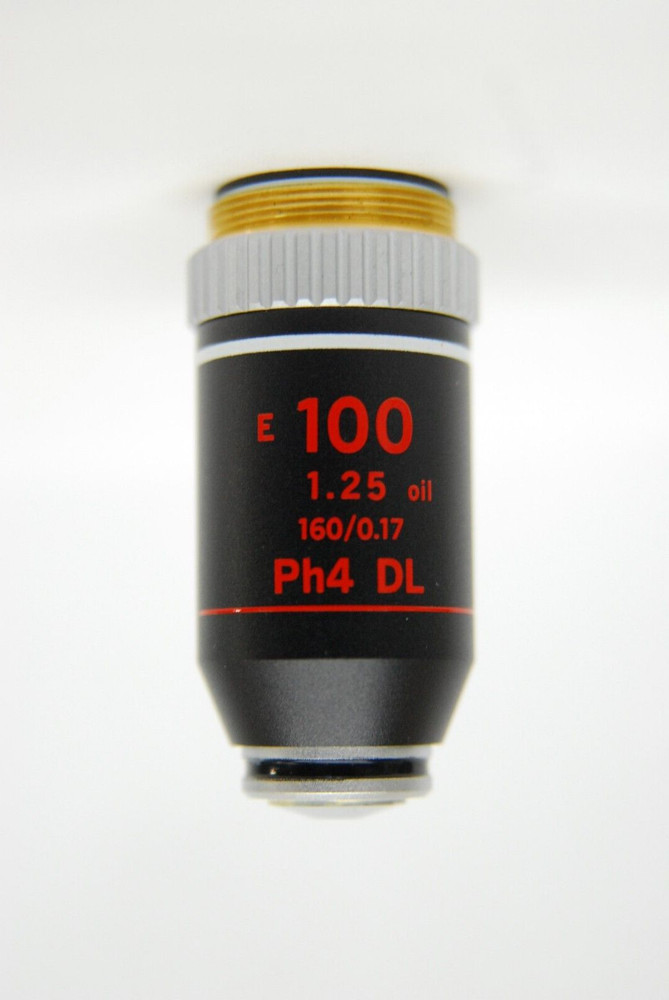 Nikon E 100 Ph4 DL 1.25 Oil 160/0.17 Phase Contrast Microscope Objective