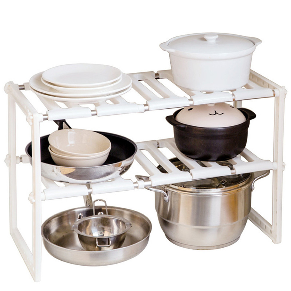 Under Sink 2 Tier Expandable Shelf Organizer
