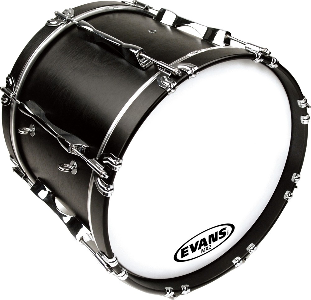 Evans MX2 White Marching Bass Head 16 in.