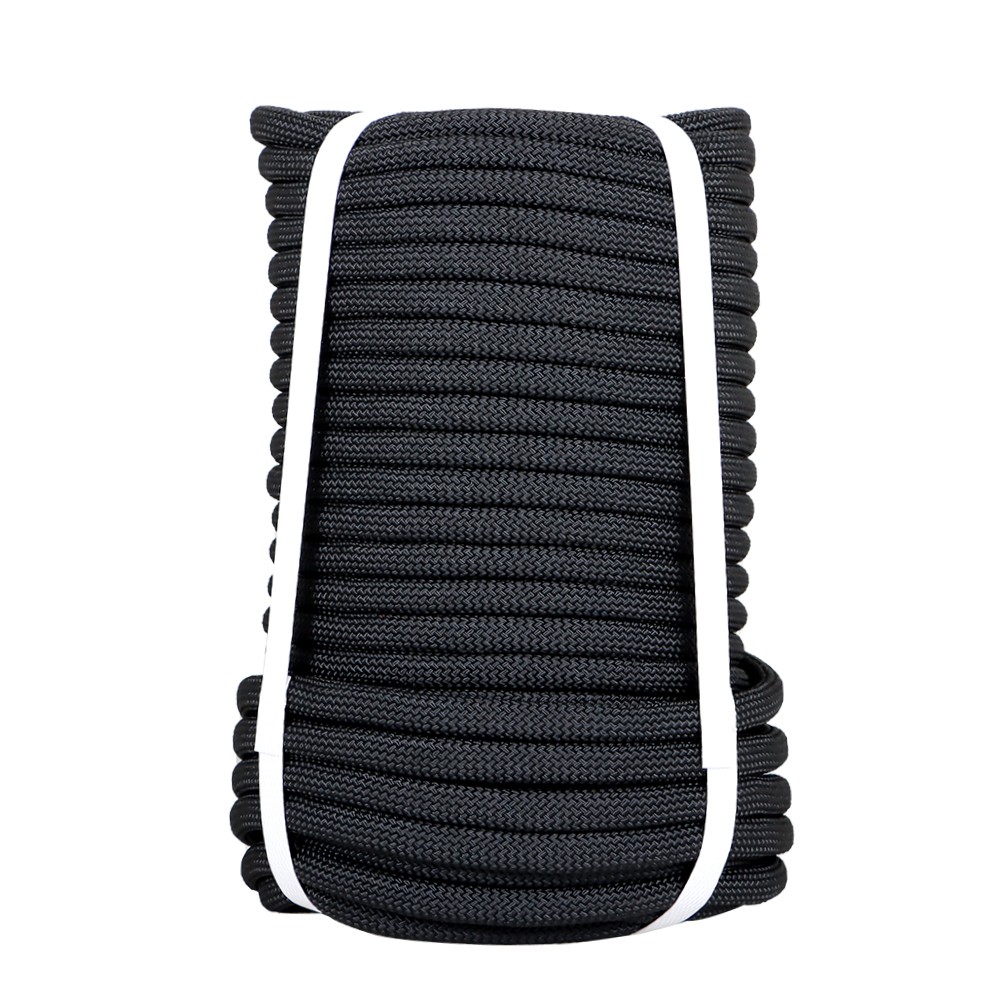 3/8" × 100' Black Polyest Rope High Strong Pulling Braided Rope 3520Lbs