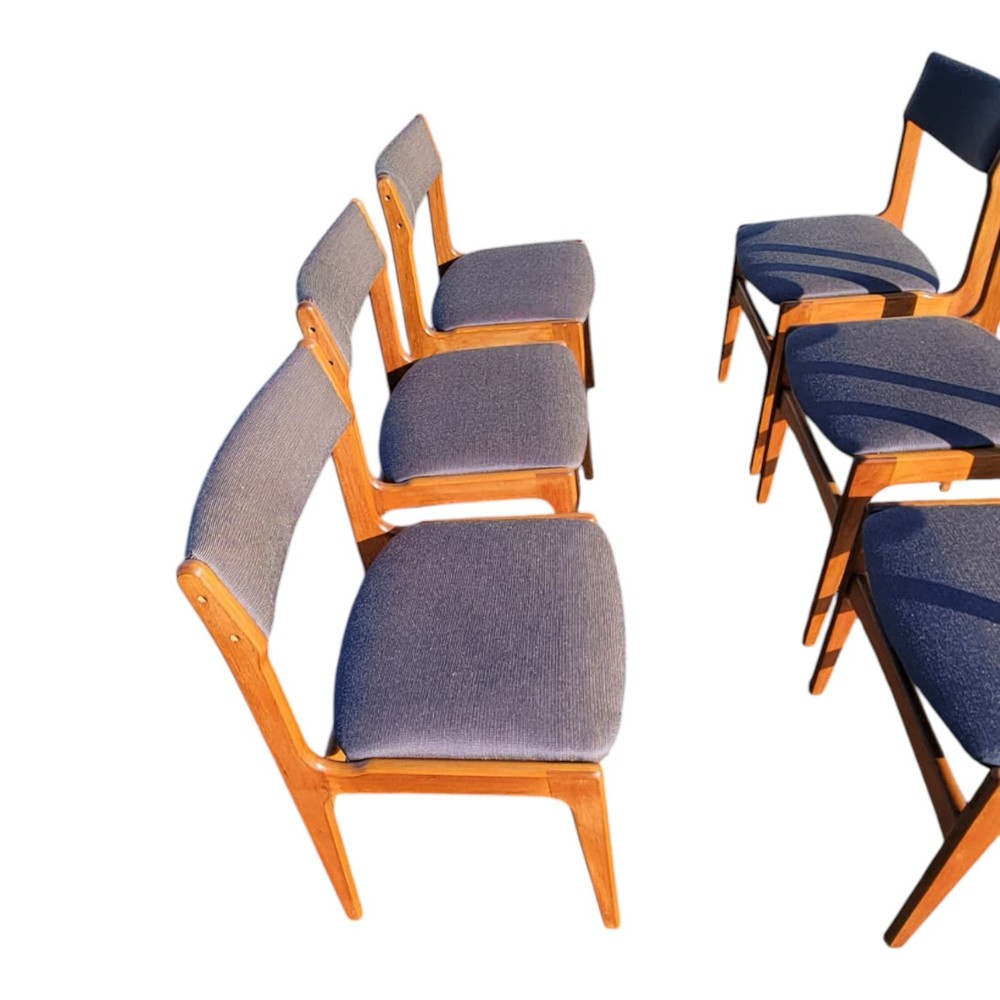 Mid-Century Danish Teak Dining Table Chairs – Scandinavian Modern Set