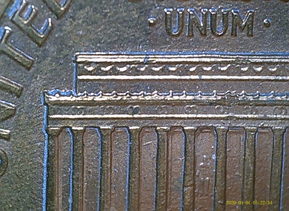 1992-P Lincoln Memorial Penny Split Plating Error Coin