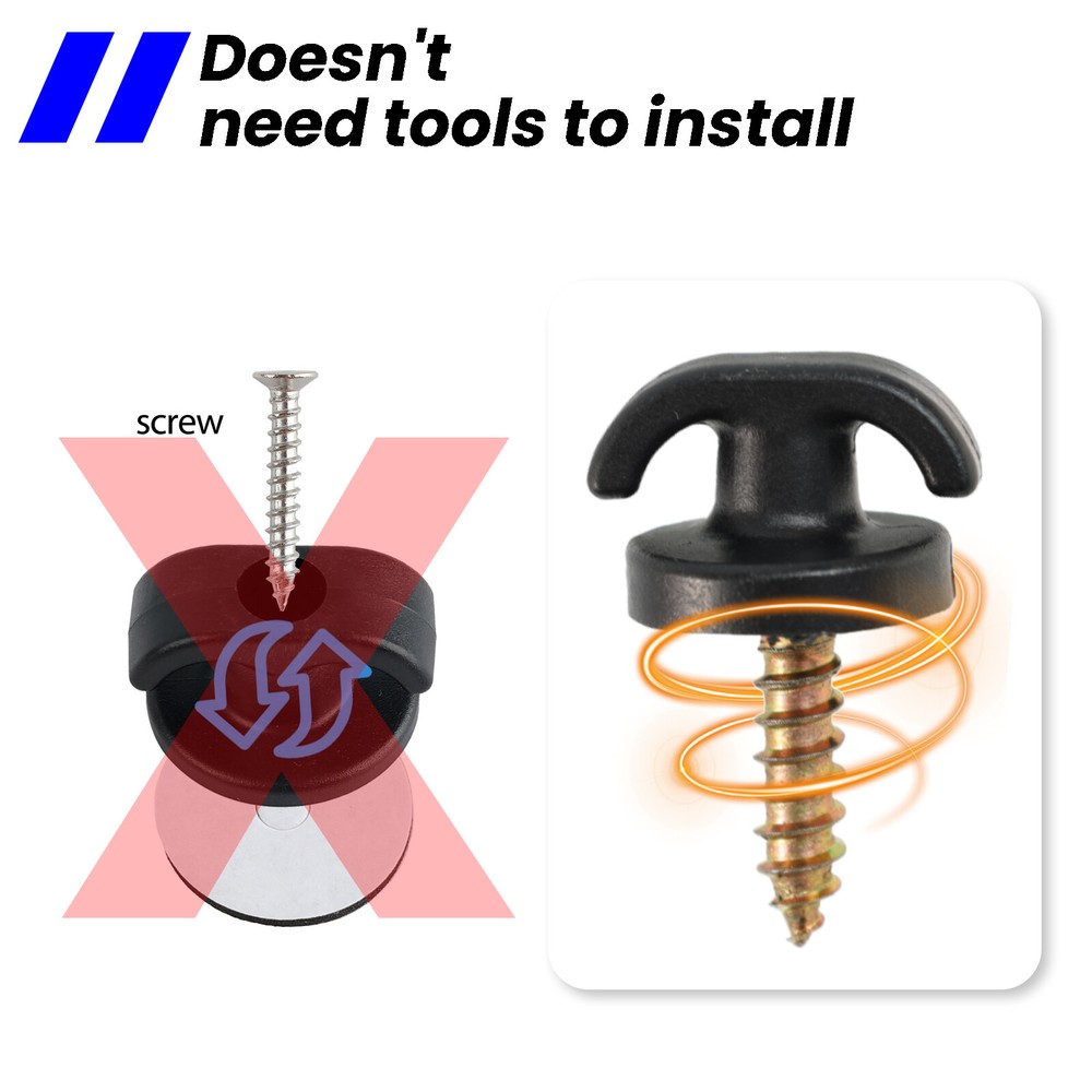 4PCS Rear Trunk Boot Net Cargo Envelope Net Clips Ring Screws Tie Down Hook Loop